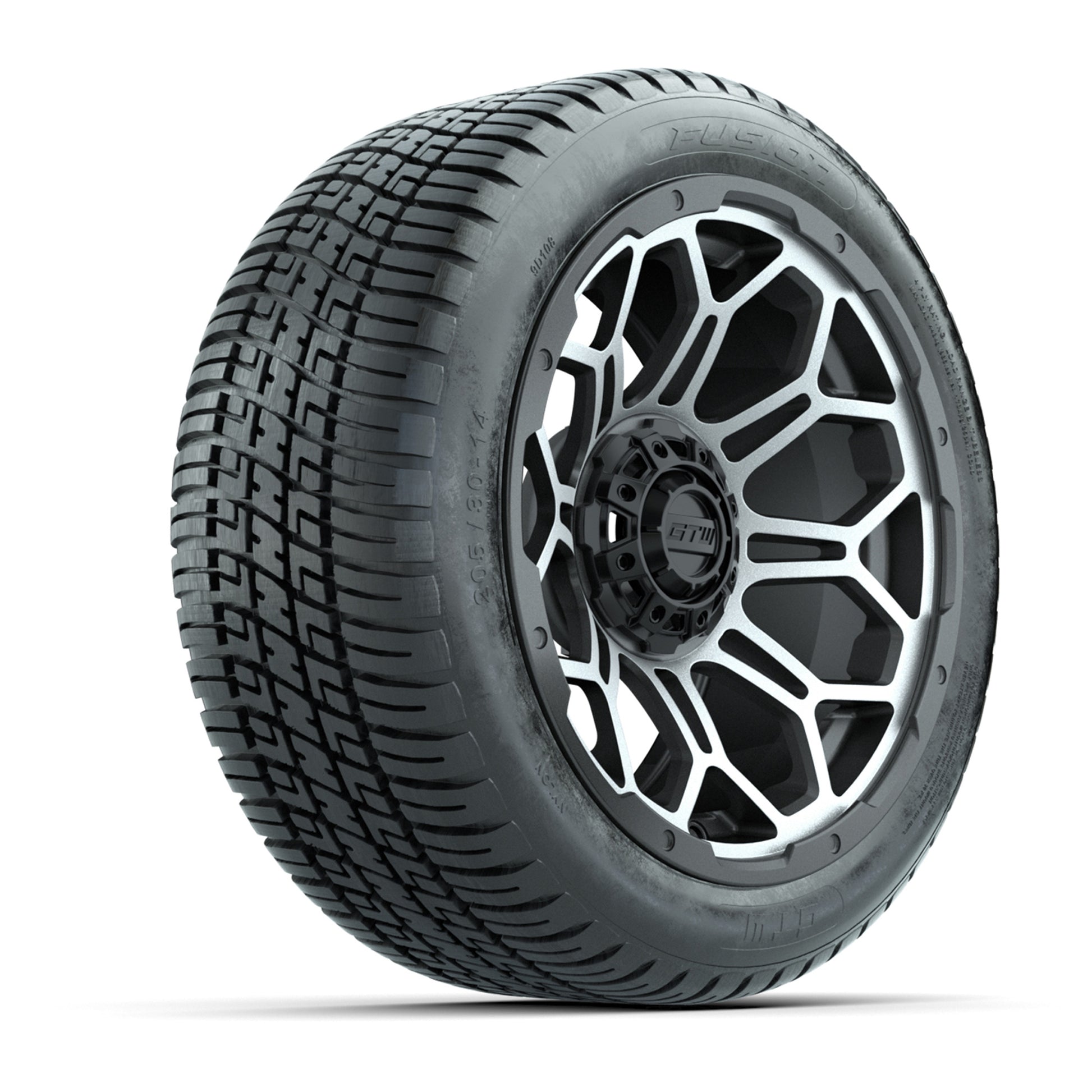 Set of (4) 14 in GTW Bravo Wheels with 205/30-14 Fusion Street Tires