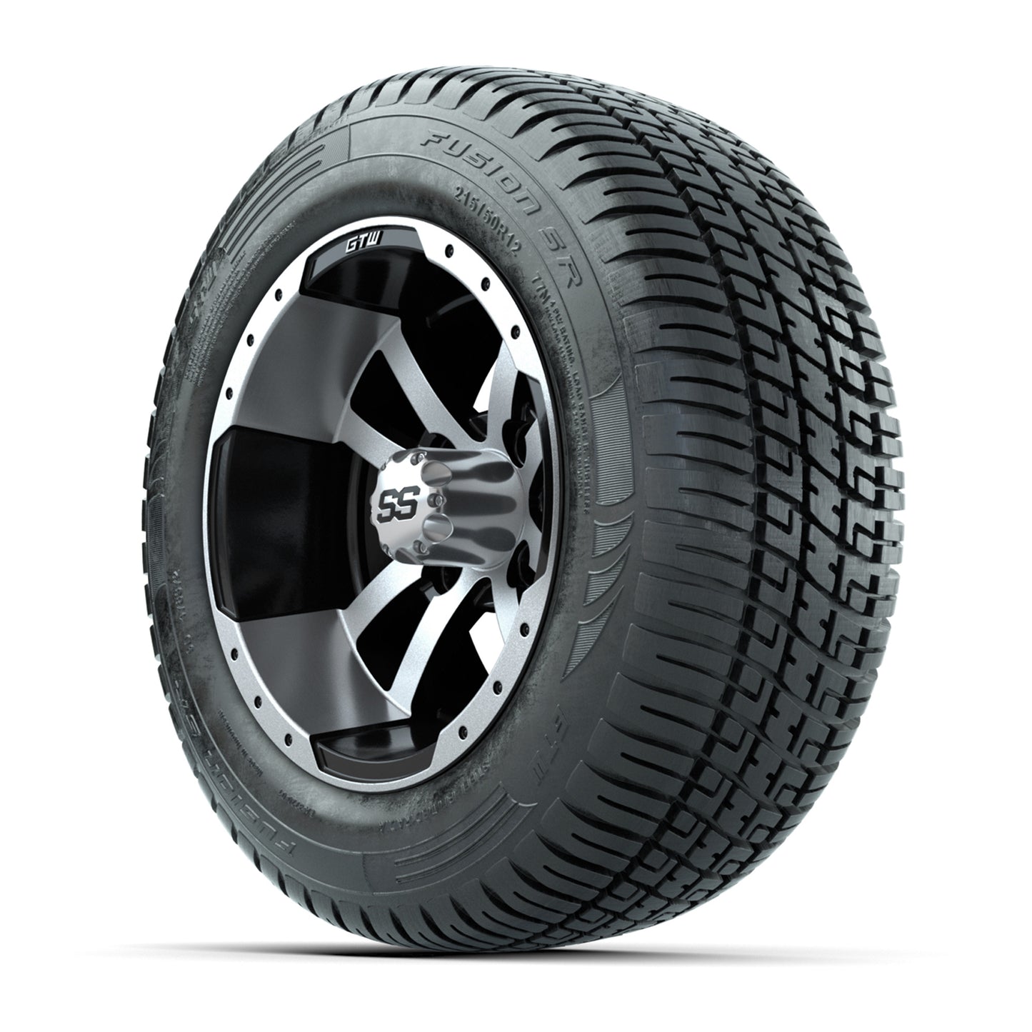 Set of (4) 12 in GTW Storm Trooper Wheels with 215/50-R12 Fusion S/R Street Tires