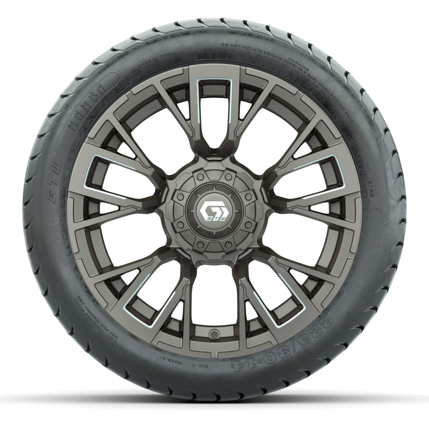 GTW Vandal Bronze/Machined 14 in Wheels with 225/30-14 Mamba Street Tires – Full Set