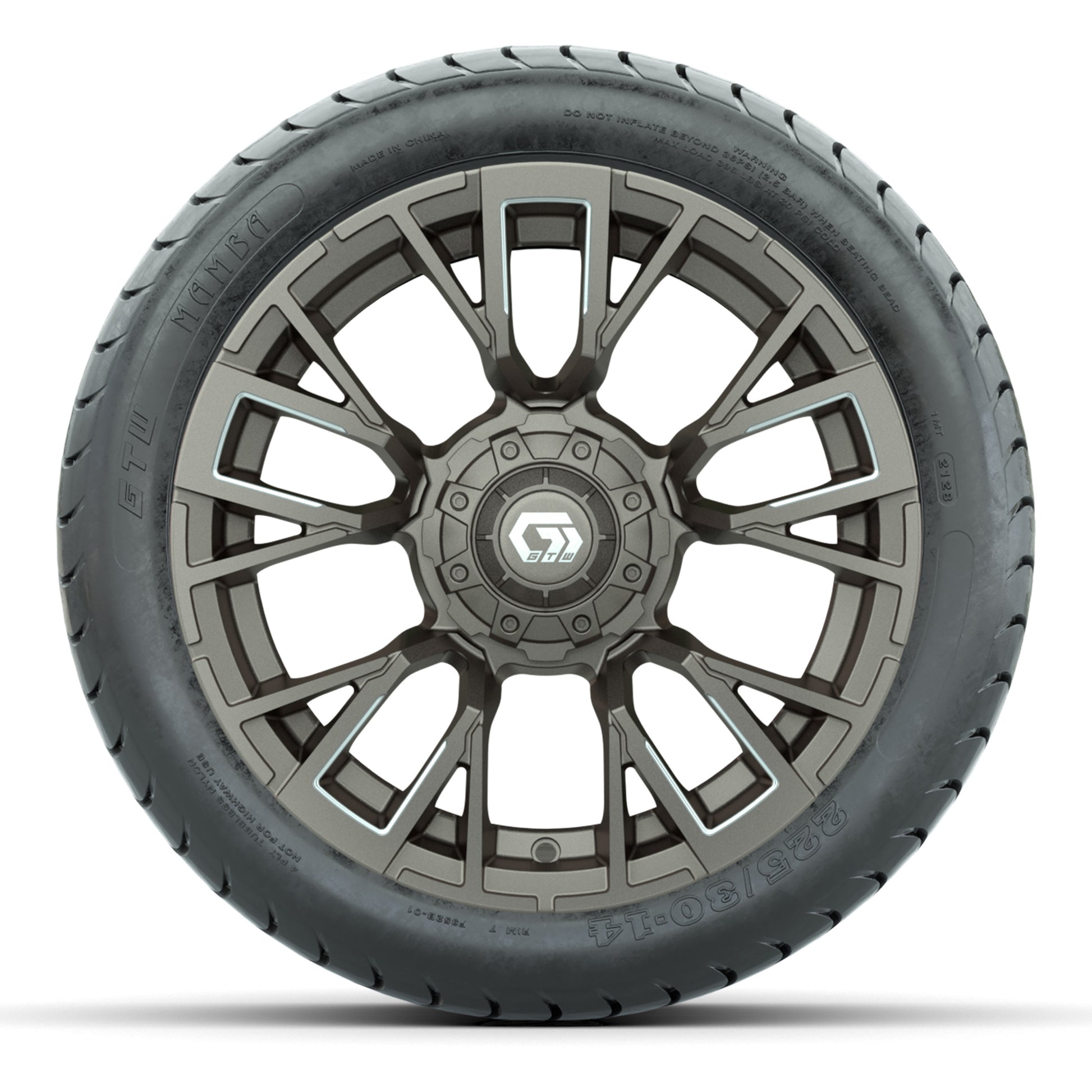 GTW Vandal Bronze/Machined 14 in Wheels with 225/30-14 Mamba Street Tires – Full Set