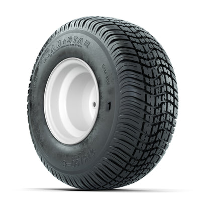 Set of (4) 8 in White Steel Wheels with 18 in Kenda Load Star Tires