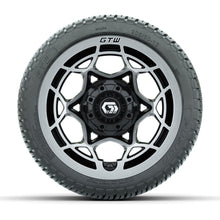GTW® Nexus Black with Silver Face 12 in Wheels with 205/30-12 Fusion Street Tires - Full Set