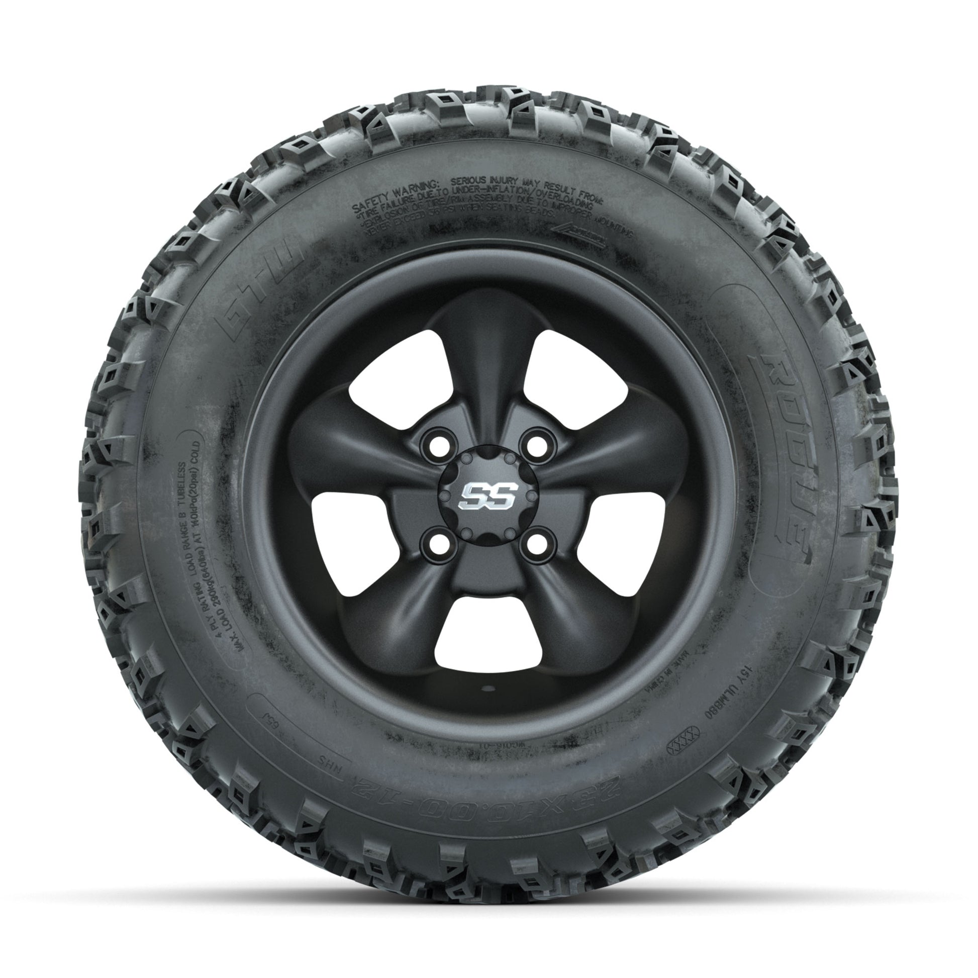 GTW Godfather Matte Grey 12 in Wheels with 23x10.00-12 Rogue All Terrain Tires – Full Set