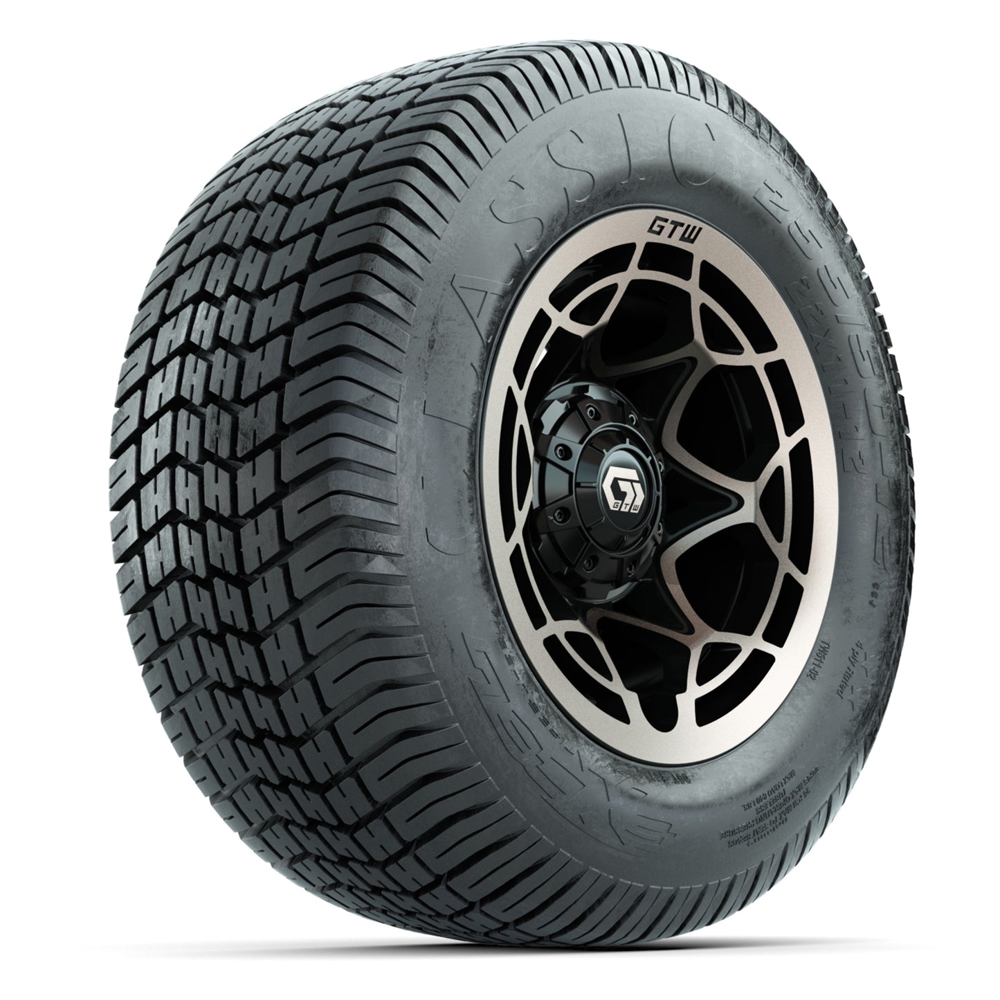 GTW® Nexus Black/Bronze 12 in Wheels with 255/50-12 Excel Classic Street Tires – Full Set