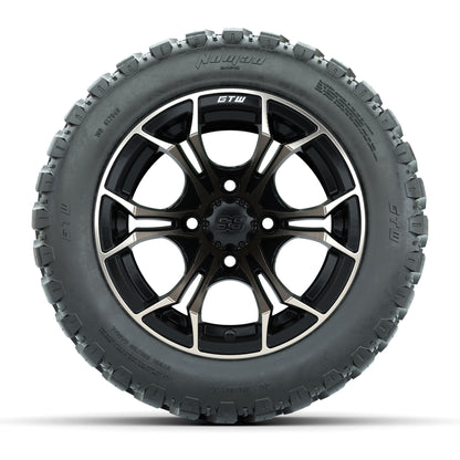 GTW® Spyder Matte Black/Bronze 12 in Wheels with 20X10-12 Nomad Steel Belt Radial All-Terrain Tires – Full Set