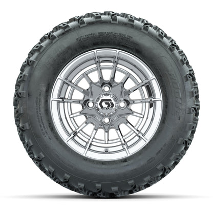 GTW® Boost Chrome 12 in Wheels with 23X10.00-12 Rogue All-Terrain Tires - Full Set