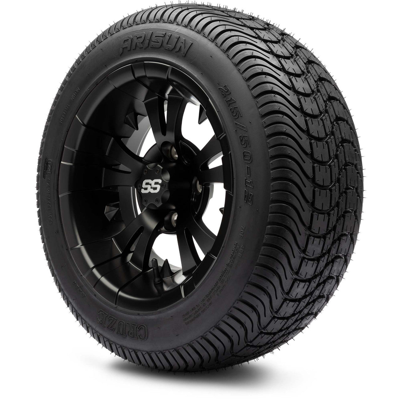 MODZ® 12" Vampire Matte Black Wheels & Street Tires Combo