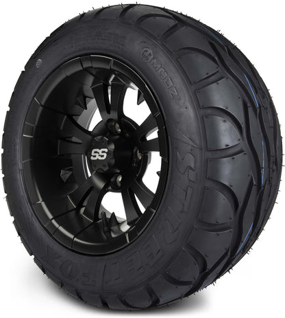 MODZ® 12" Vampire Matte Black Wheels & Street Tires Combo