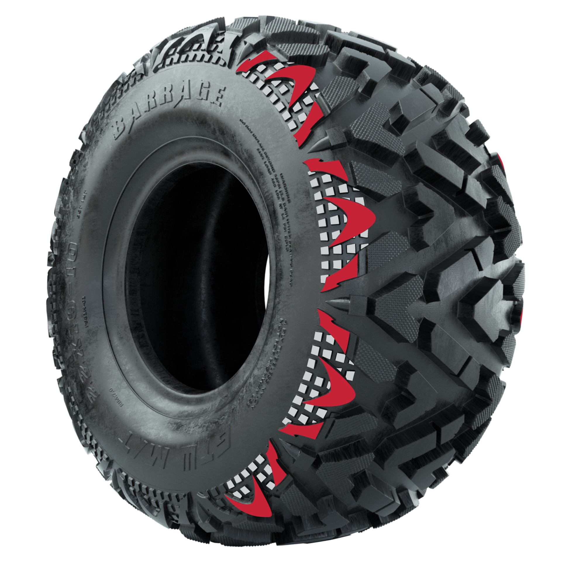 GTW® Stellar Chrome 12 in Wheels with 25X10-12 Barrage Mud Tires – Full Set