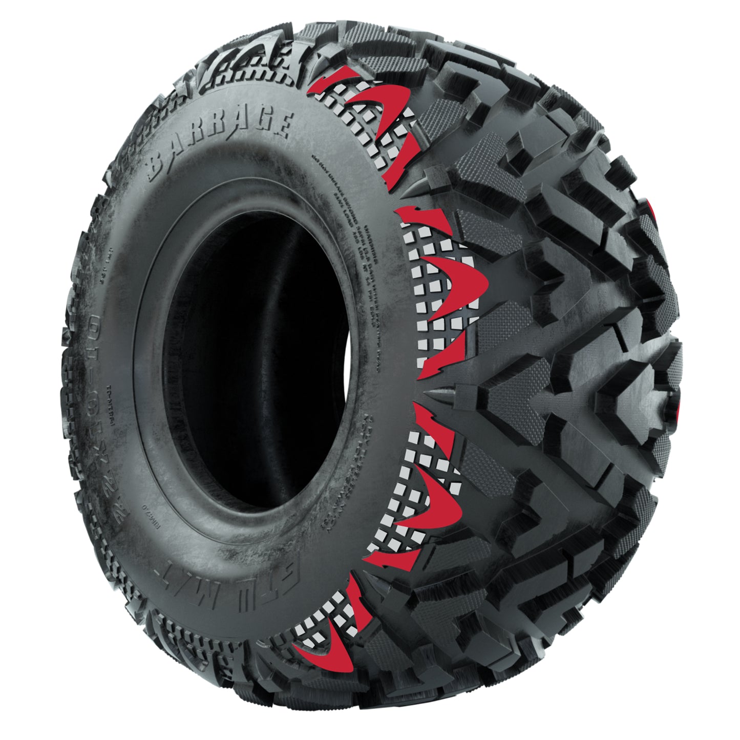 GTW Volt Gunmetal 14 in Wheels with 25x10-14 Barrage Mud Tires – Full Set