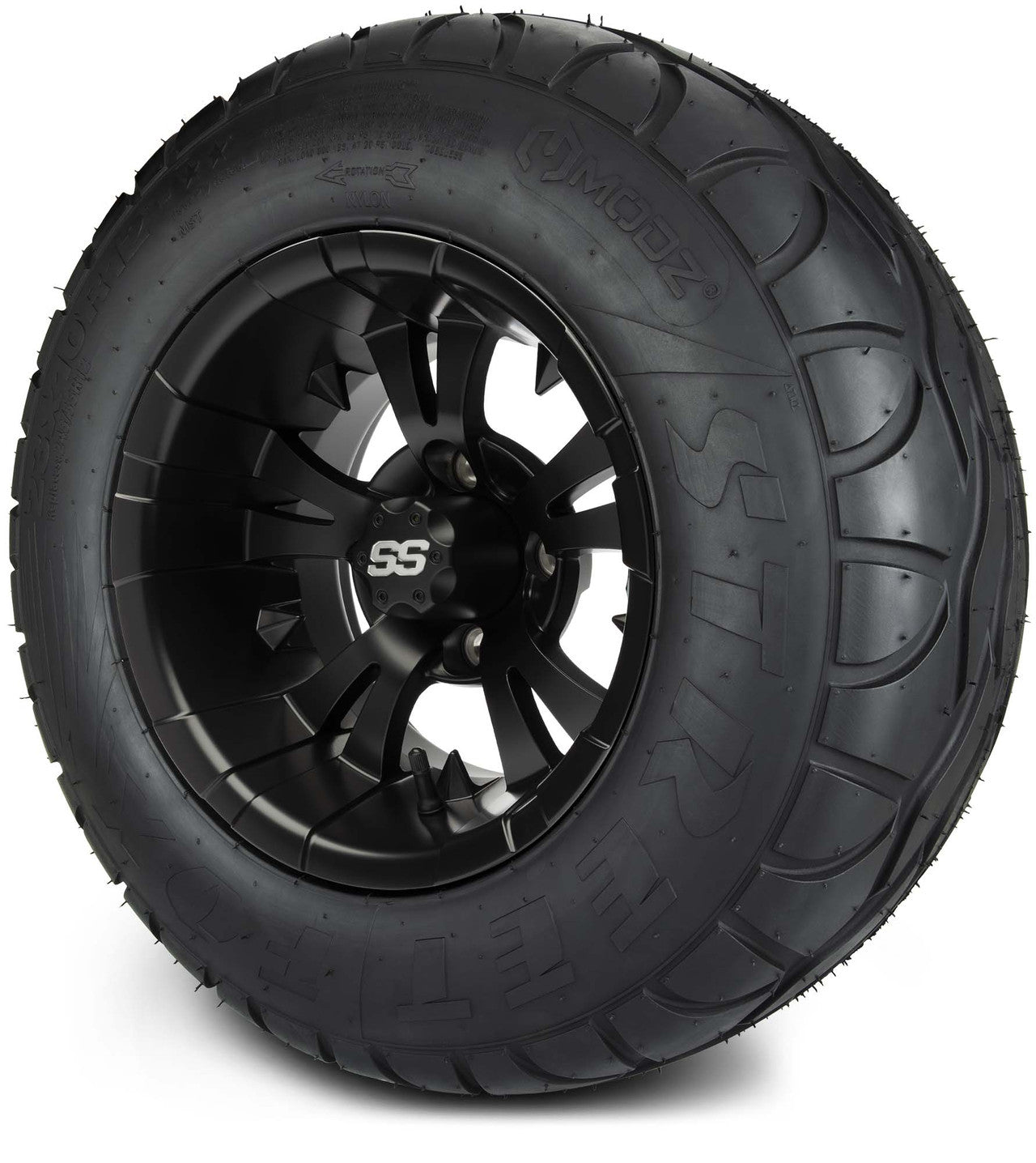 MODZ® 12" Vampire Matte Black Wheels & Street Tires Combo