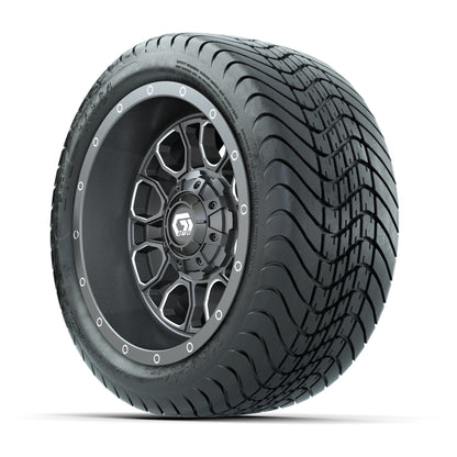 GTW Volt Gunmetal/Machined 12 in Wheels with 215/35-12 Mamba Street Tires – Full Set