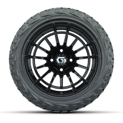 GTW Boost Gloss Black 14 in Wheels with 23x10.00-R14 Maverick All-Terrain Tires – Full Set