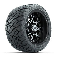 GTW Vortex Matte Black/Machined 12 in Wheels with 215/40-R12 Maverick Low-Profile All-Terrain Tires – Full Set
