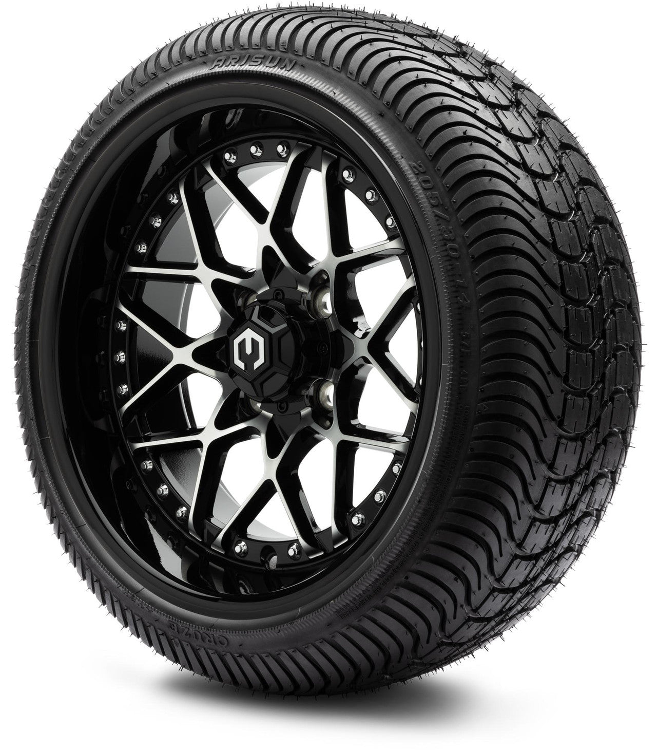 MODZ® 14" Formula Machined Black Wheels & Street Tires Combo