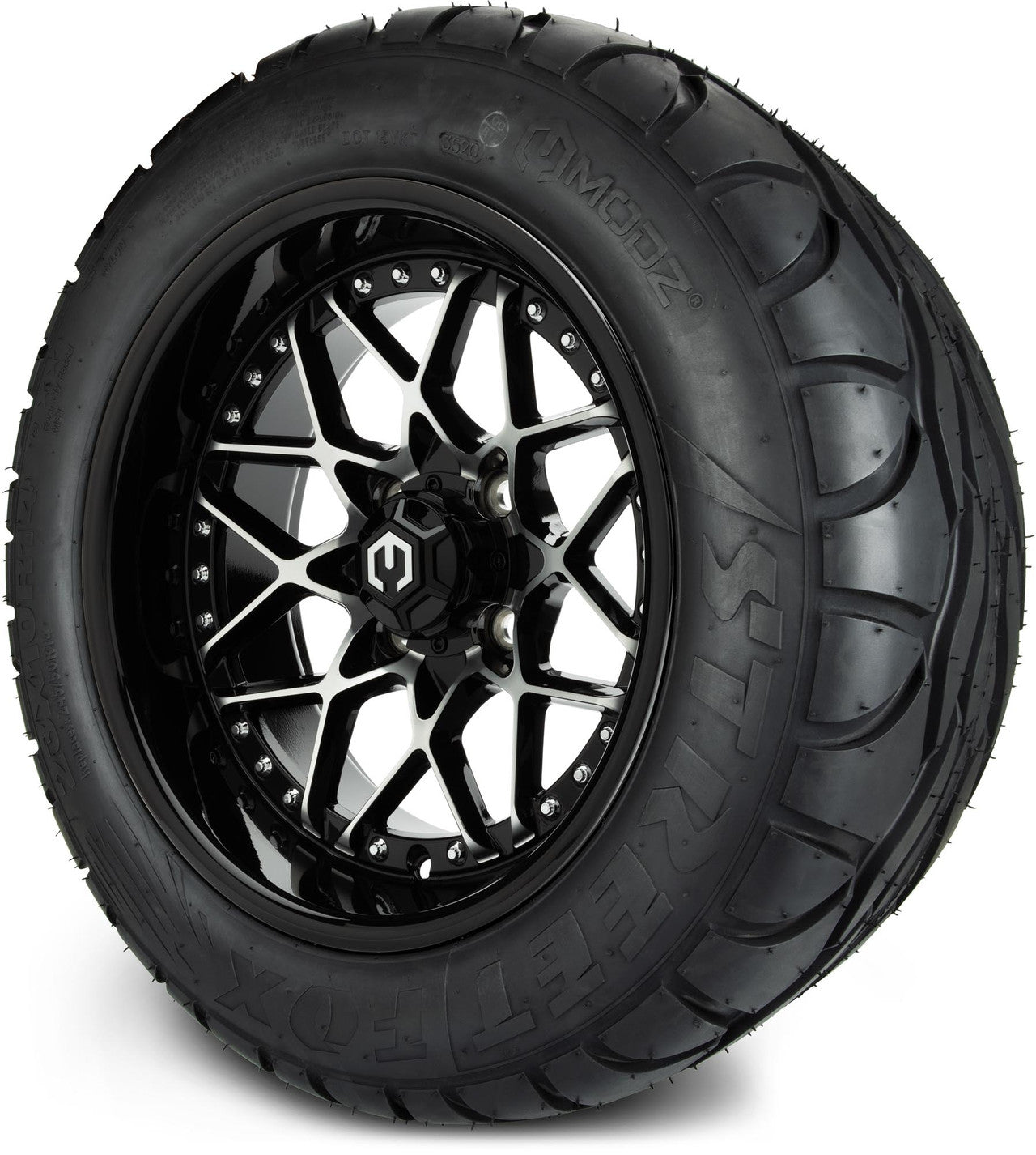 MODZ® 14" Formula Machined Black Wheels & Street Tires Combo