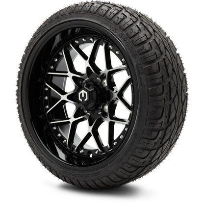 MODZ® 14" Formula Machined Black Wheels & Street Tires Combo