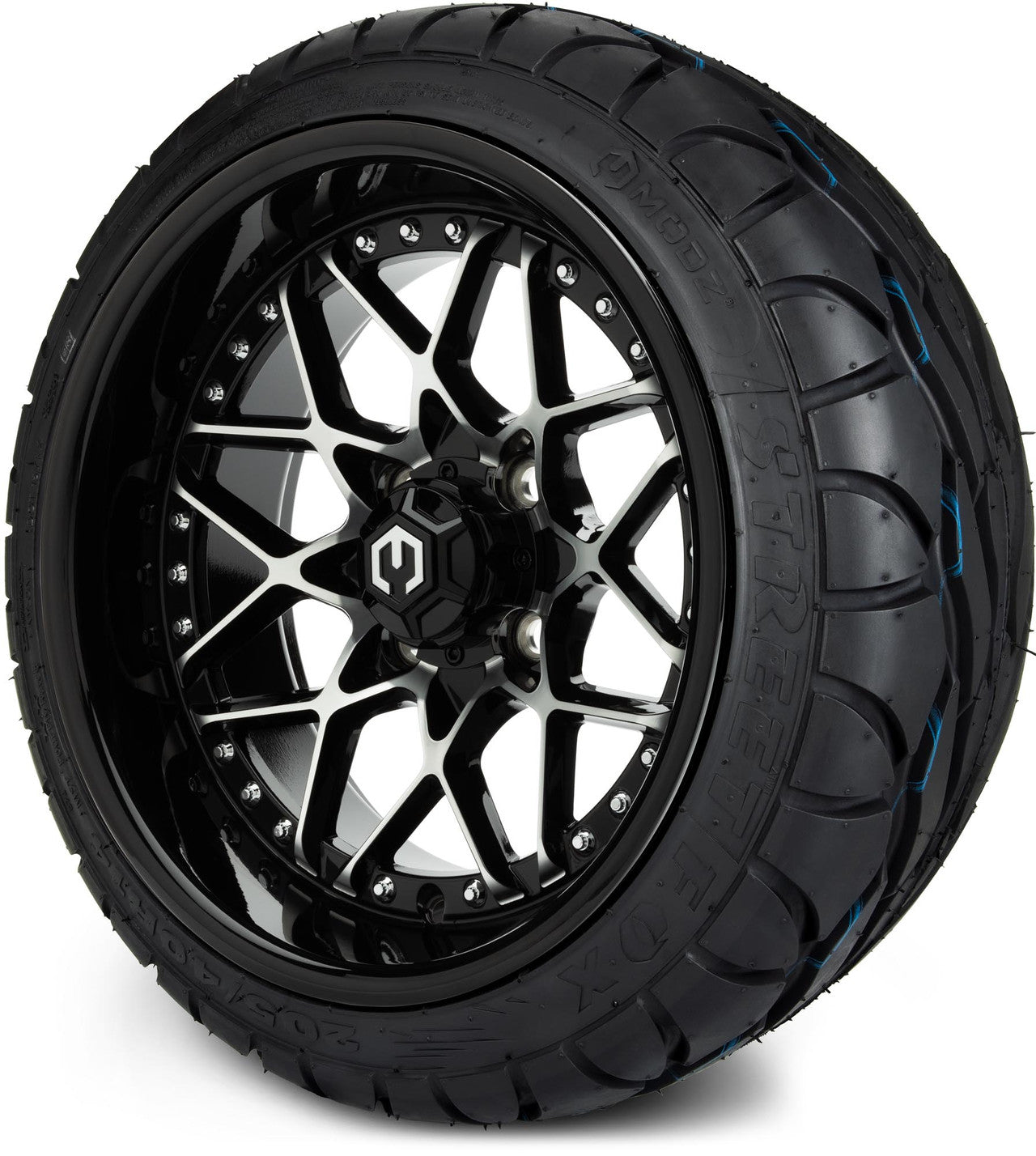 MODZ® 14" Formula Machined Black Wheels & Street Tires Combo