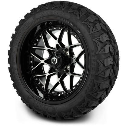 MODZ® 14" Formula Machined Black Wheels & Off-Road Tires Combo