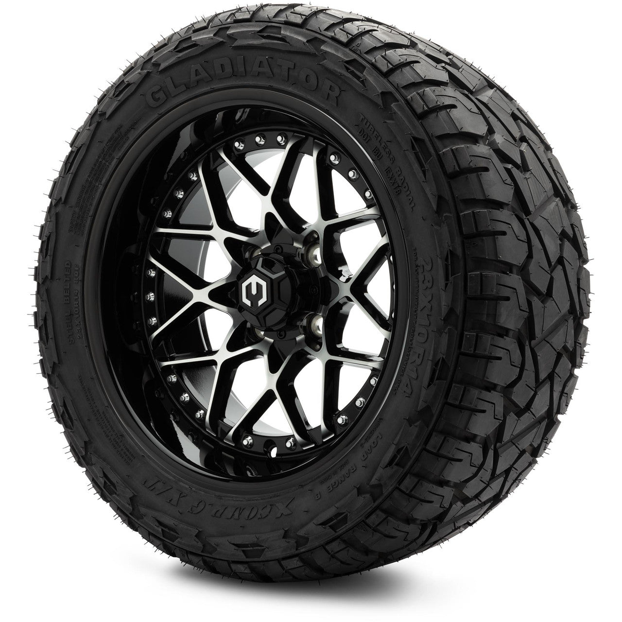 MODZ® 14" Formula Machined Black Wheels & Off-Road Tires Combo