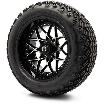 MODZ® 14" Formula Machined Black Wheels & Off-Road Tires Combo