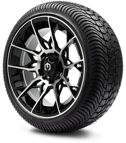 MODZ® 14" Chaos Machined Black Wheels & Street Tires Combo