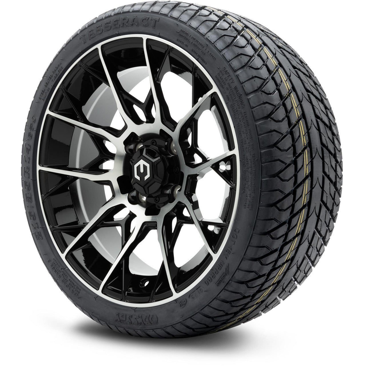 MODZ® 14" Chaos Machined Black Wheels & Street Tires Combo