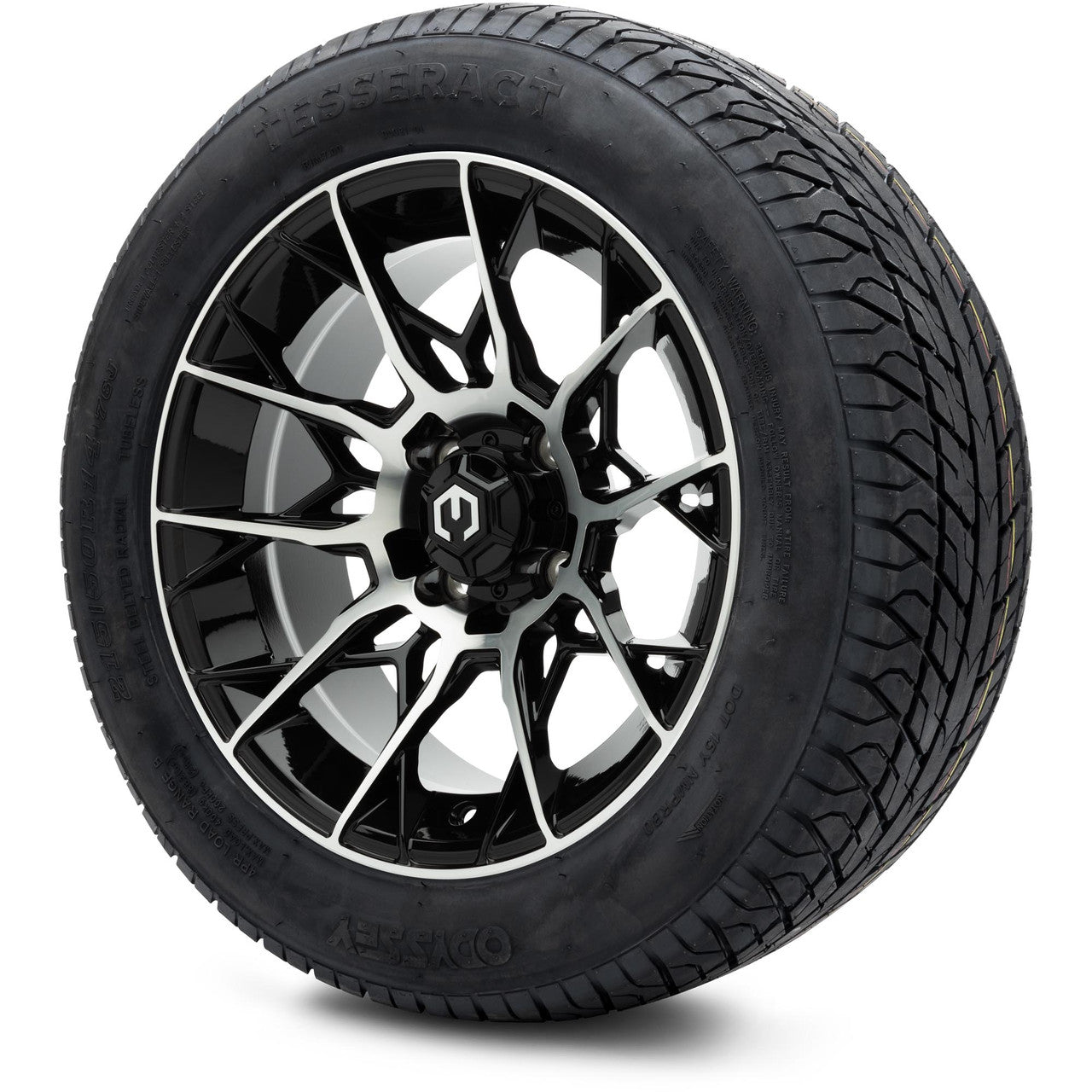 MODZ® 14" Chaos Machined Black Wheels & Street Tires Combo