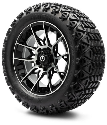 MODZ® 14" Chaos Machined Black Wheels & Off-Road Tires Combo