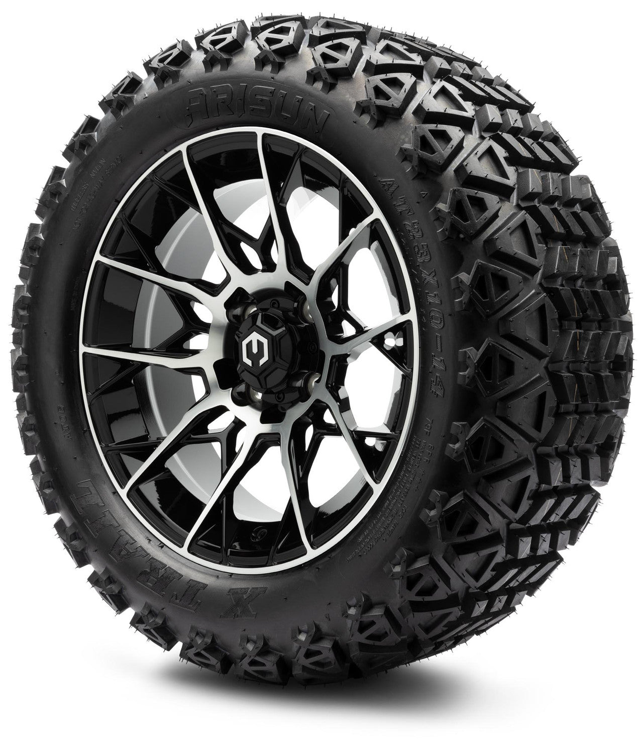 MODZ® 14" Chaos Machined Black Wheels & Off-Road Tires Combo