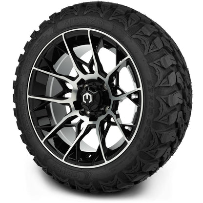 MODZ® 14" Chaos Machined Black Wheels & Off-Road Tires Combo