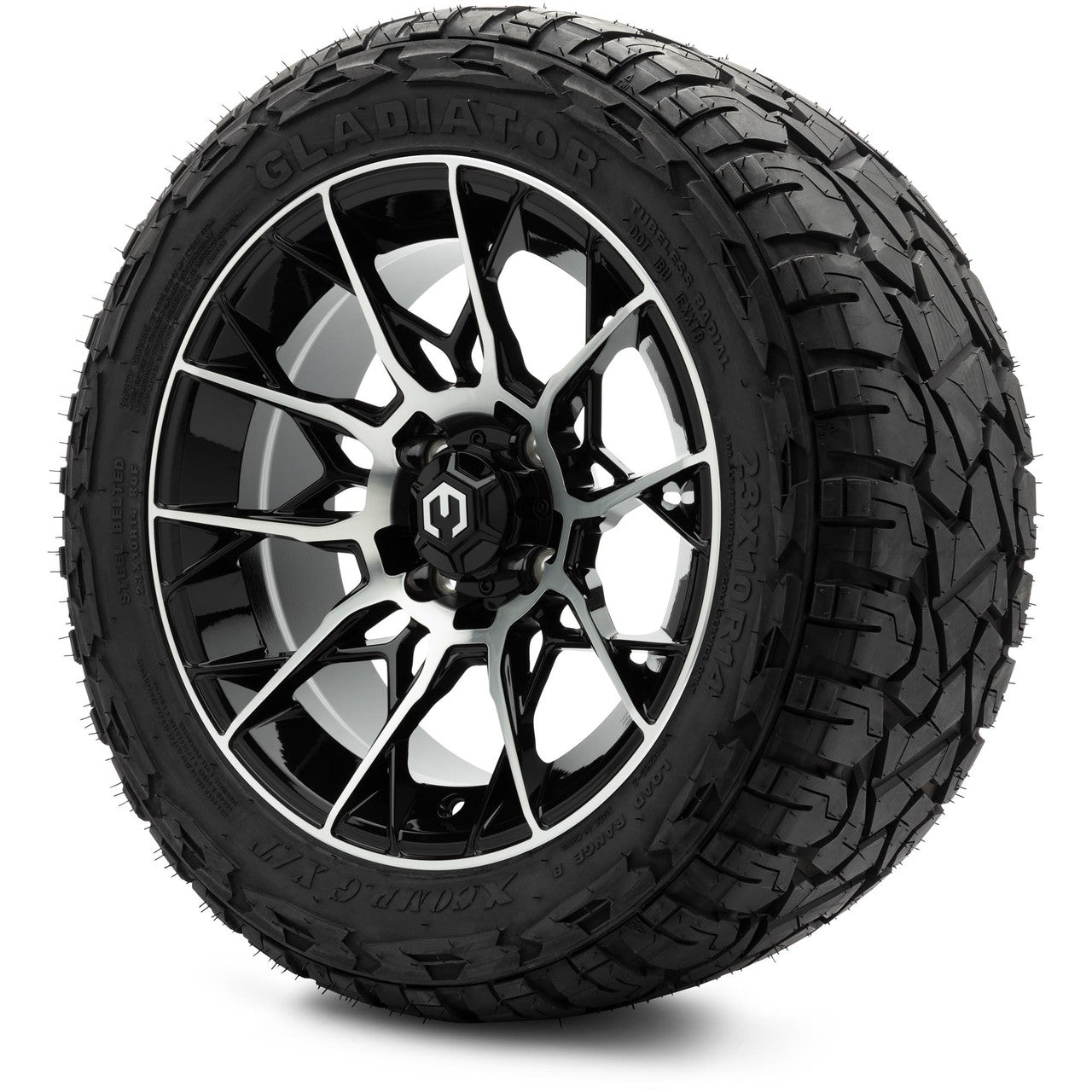 MODZ® 14" Chaos Machined Black Wheels & Off-Road Tires Combo
