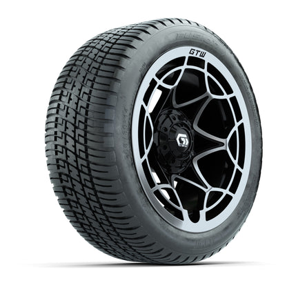 GTW® Nexus Gloss Black/Silver 14 in Wheels with 205/30-14 Fusion Street Tires – Full Set