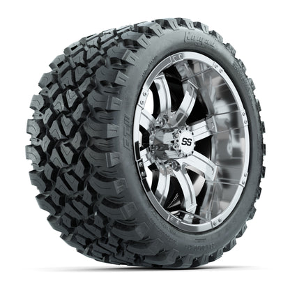 GTW® Tempest Chrome 14 in Wheels with 23X10-R14 Nomad Steel Belt Radial All-Terrain Tires - Full Set