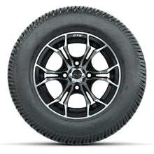 GTW® Spyder Black/Machined 12 in Wheels with 255/50-12 Excel Classic Street Tires – Full Set