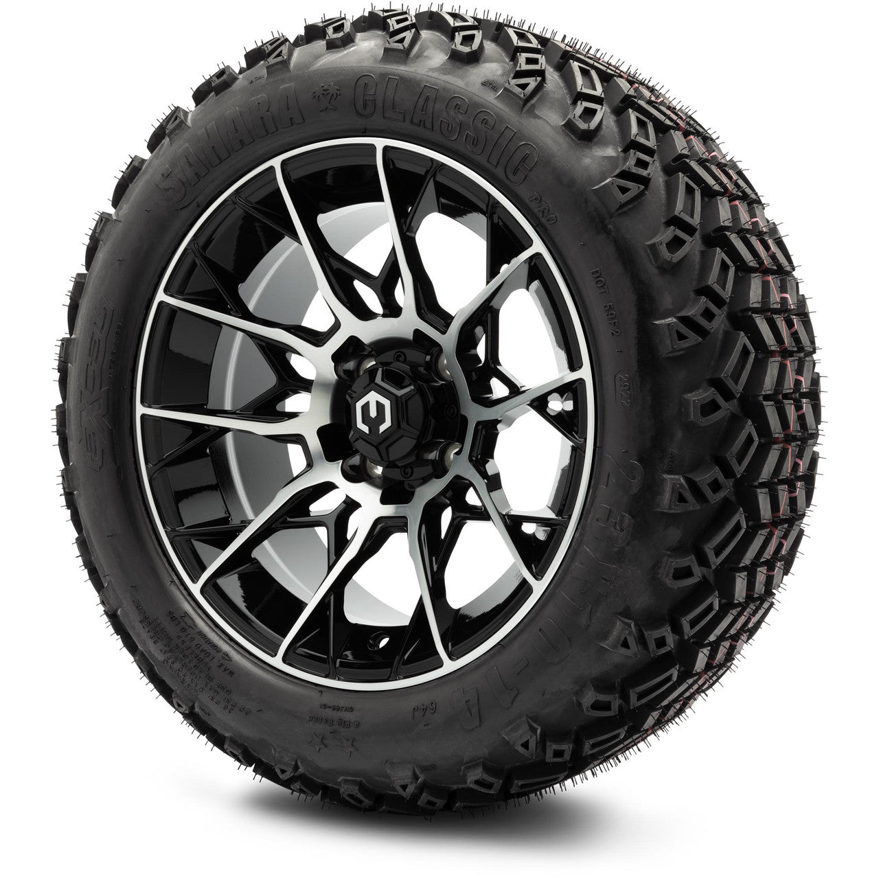 MODZ® 14" Chaos Machined Black Wheels & Off-Road Tires Combo