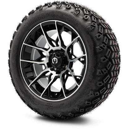 MODZ® 14" Chaos Machined Black Wheels & Off-Road Tires Combo