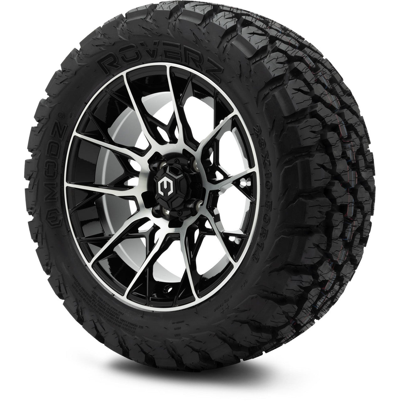 MODZ® 14" Chaos Machined Black Wheels & Off-Road Tires Combo