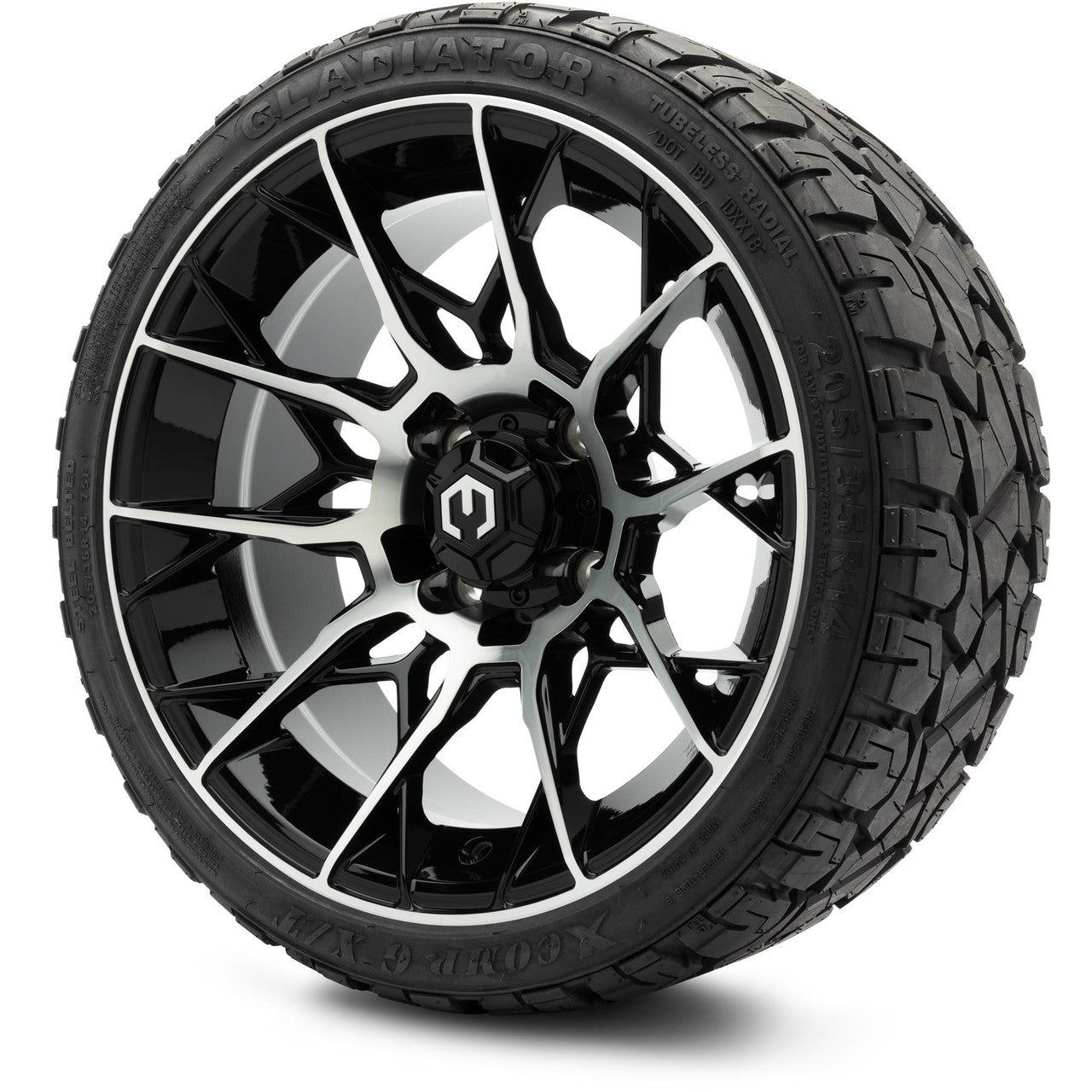 MODZ® 14" Chaos Machined Black Wheels & Off-Road Tires Combo