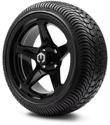 MODZ® 14" Drift Glossy Black Wheels & Street Tires Combo