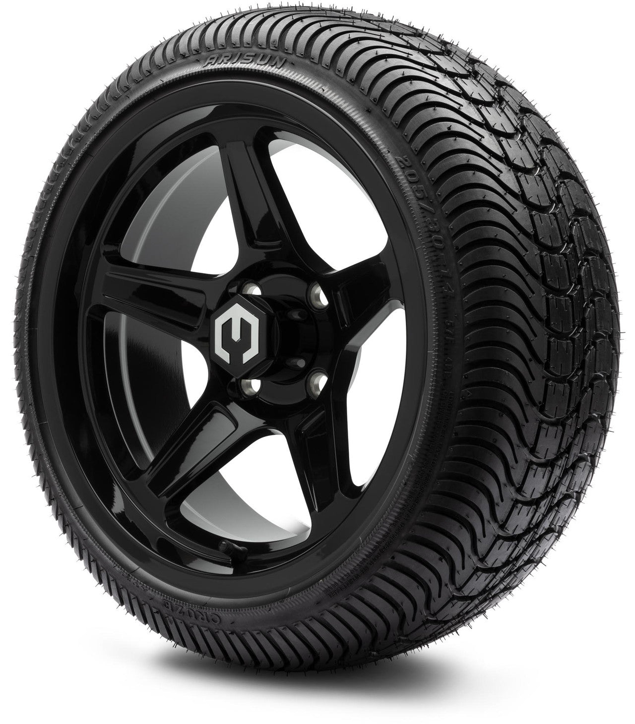 MODZ® 14" Drift Glossy Black Wheels & Street Tires Combo