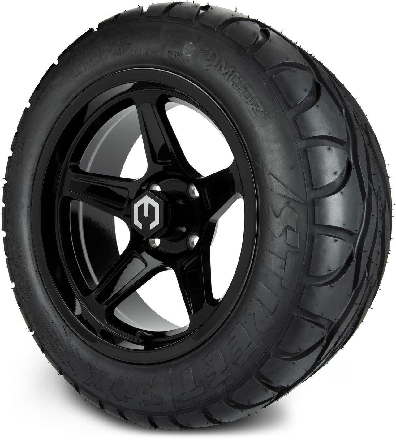 MODZ® 14" Drift Glossy Black Wheels & Street Tires Combo