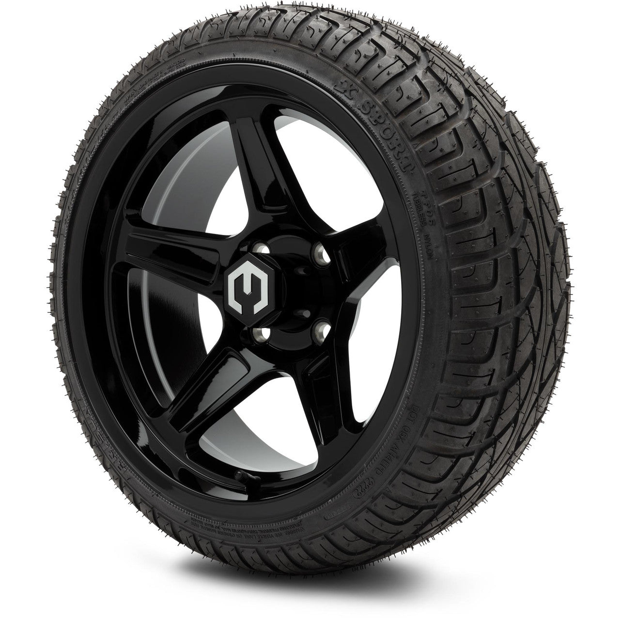 MODZ® 14" Drift Glossy Black Wheels & Street Tires Combo
