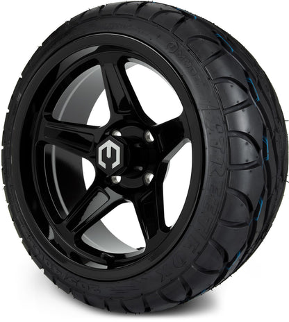 MODZ® 14" Drift Glossy Black Wheels & Street Tires Combo