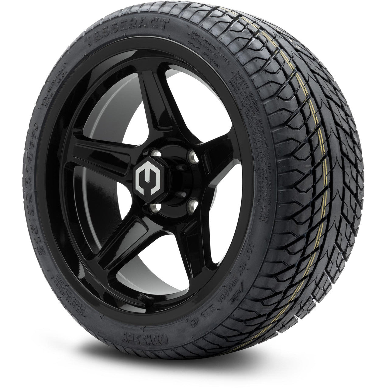 MODZ® 14" Drift Glossy Black Wheels & Street Tires Combo