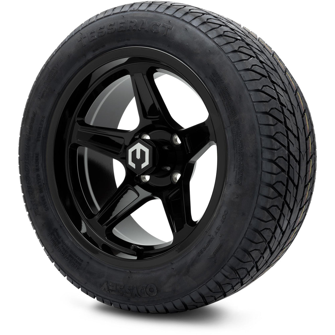 MODZ® 14" Drift Glossy Black Wheels & Street Tires Combo
