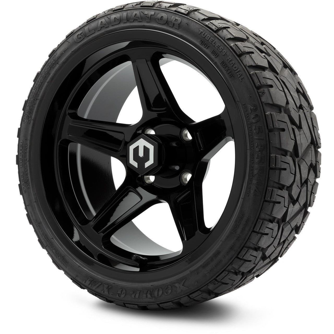 MODZ® 14" Drift Glossy Black Wheels & Off-Road Tires Combo