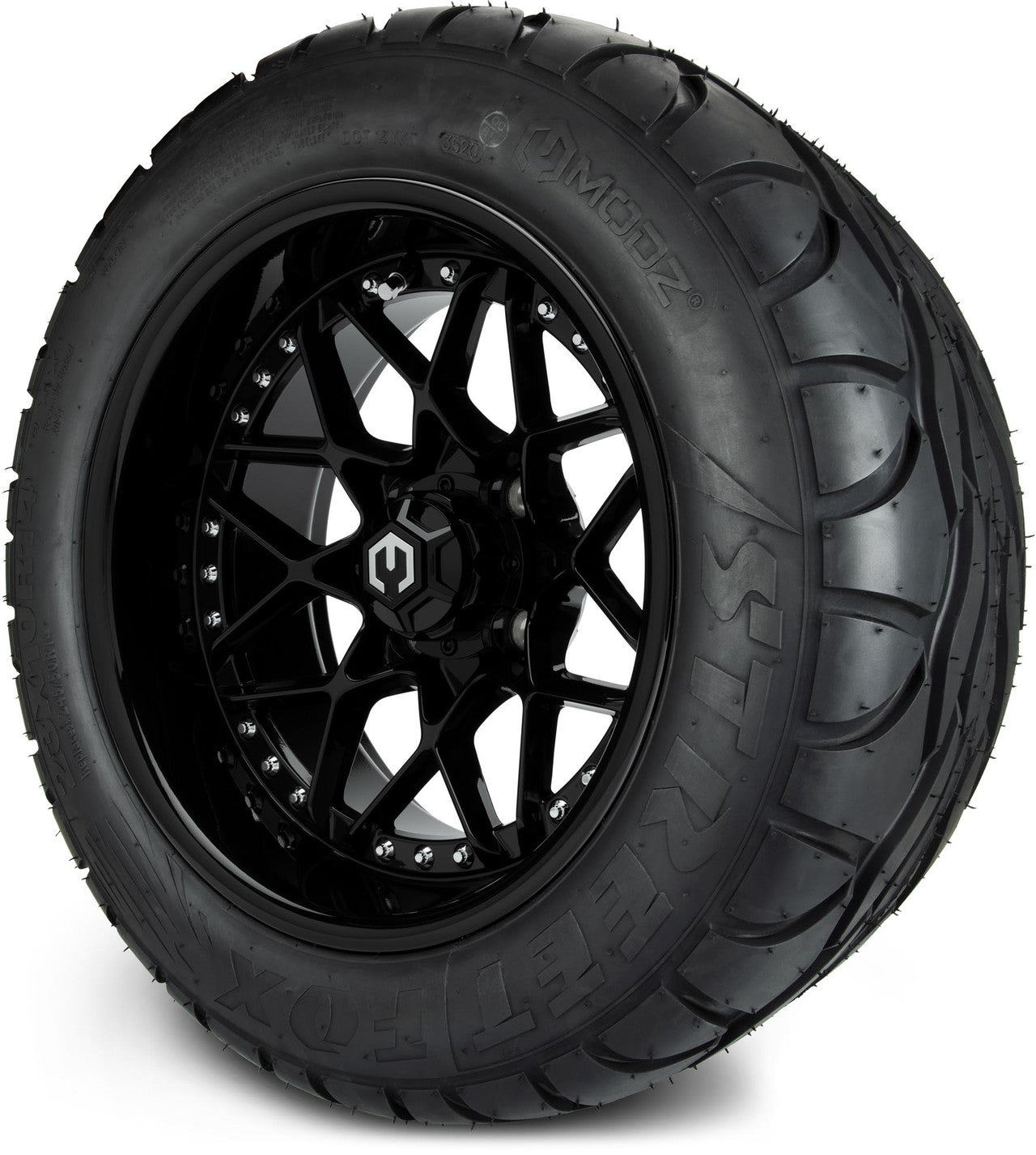 MODZ® 14" Formula Glossy Black Wheels & Street Tires Combo