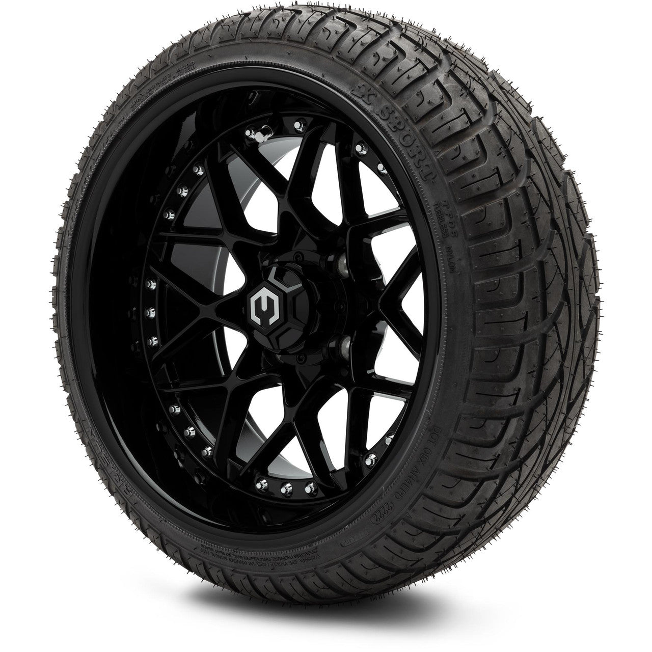 MODZ® 14" Formula Glossy Black Wheels & Street Tires Combo