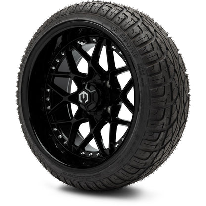 MODZ® 14" Formula Glossy Black Wheels & Street Tires Combo